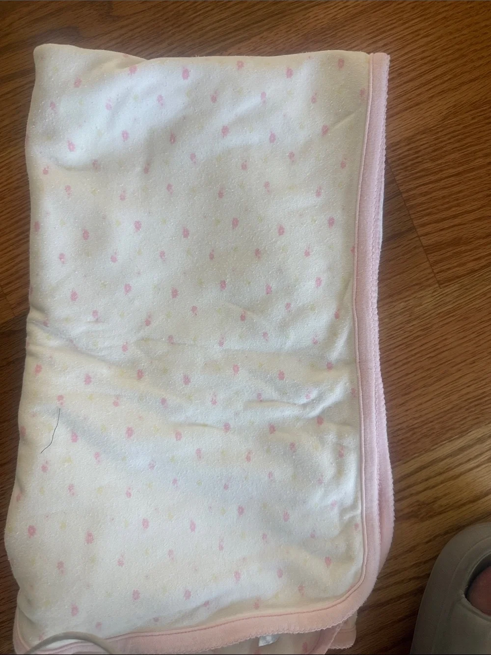 Vintage gymboree pink white flowers Baby blanket with Pink Trim